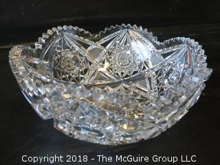 Brilliant Cut Crystal Bowl; 8" rim diameter 