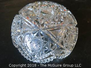 Brilliant Cut Crystal Bowl; 8" rim diameter 