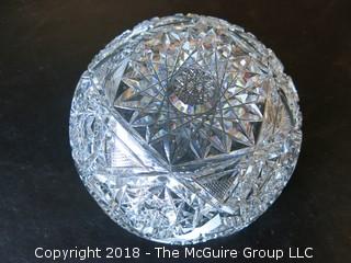 Brilliant Cut Crystal Bowl; 8" rim diameter 