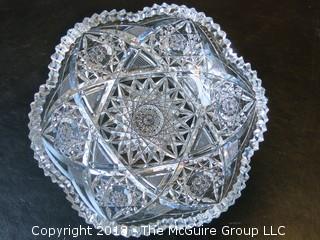 Brilliant Cut Crystal Bowl; 8" rim diameter 