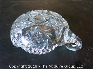 Brilliant Cut Crystal handled pickle tray