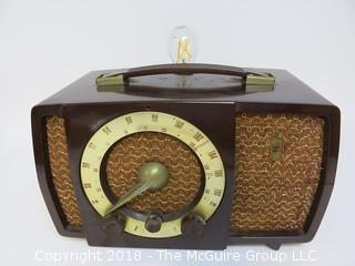 One of a Kind "Up-Cycled" Art Deco/Mid-Century Radio Converted Into Lamp (Edison style bulb not included)