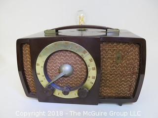 One of a Kind "Up-Cycled" Art Deco/Mid-Century Radio Converted Into Lamp (Edison style bulb not included)