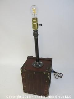 One of a Kind Lamp with Industrial Flair (Edison style bulb not included)