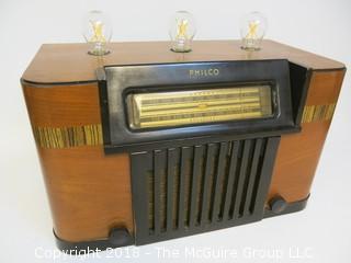 One of a Kind "Up-Cycled" Art Deco/Mid-Century Radio Turned Into Lamp (Edison style bulb not included)