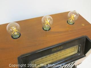 One of a Kind "Up-Cycled" Art Deco/Mid-Century Radio Turned Into Lamp (Edison style bulb not included)