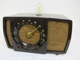 One of a Kind "Up-Cycled" Art Deco/Mid-Century Radio Turned Into Lamp (Edison style bulb not included)