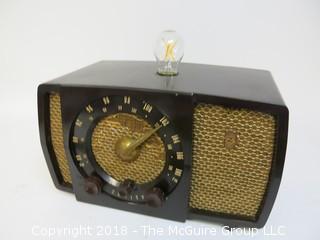 One of a Kind "Up-Cycled" Art Deco/Mid-Century Radio Turned Into Lamp (Edison style bulb not included)