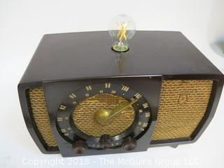 One of a Kind "Up-Cycled" Art Deco/Mid-Century Radio Turned Into Lamp (Edison style bulb not included)