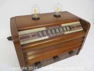 One of a Kind "Up-Cycled" Art Deco/Mid-Century Radio Turned Into Lamp (Edison style bulb not included)