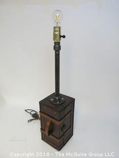 One of a Kind Lamp with Industrial Flair (Edison style bulb not included)