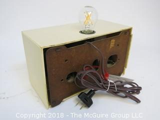 One of a Kind "Up-Cycled" Art Deco/Mid-Century Radio Turned Into Lamp (Edison style bulb not included)