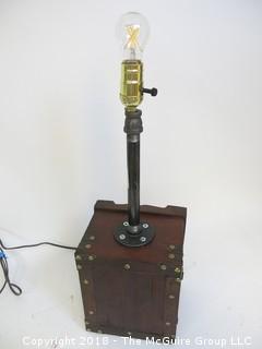 One of a Kind Lamp with Industrial Flair (Edison style bulb not included)