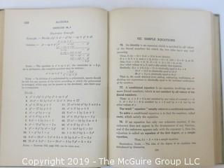 Academic Book Title: "Modern First Year Algebra" by Wells and Hart; 1928 by D.C. Heath and Co. 