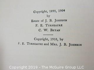 Academic Book Title: "The Theory and Practice of Modern Framed Structures" by Johnson, Bryan and Turneaure; ninth edition, 1910, published by John Wiley and Sons; from the personal library of John C. Olcott 