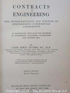 Academic Book Title: "Contracts in Engineering" by Tucker; second edition, published by McGraw Hill; 1922