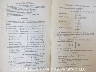 Academic Book Title: Elements of the Differential and Integral Calculus" by Granville; copyright 1929; pub by Ginn and Co.