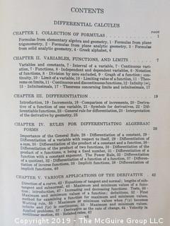 Academic Book Title: Elements of the Differential and Integral Calculus" by Granville; copyright 1929; pub by Ginn and Co.