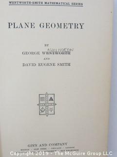 Academic Book Title: "Plane Geometry" by Wentworth and Smith; published by Ginn and Co.