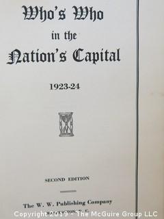 Book Title: Who's Who in The Nations Capital"; 1924