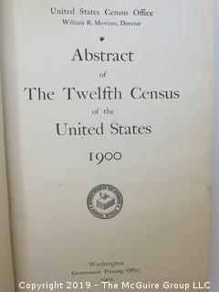 Book Title: "Abstract of the 12th U.S. Census; 1900