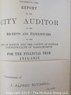 Ledger: "1916 Report of the City Auditor"; Boston