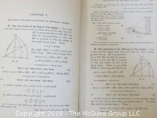 Academic Book Title: "Elements of Plane and Spherical Trigonometry" by Crockett; published by the American Book Co; copyright 1896