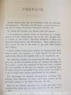 Academic Book Title: "Surveying and Navigation" by Schuyler; 1881; published by Van Antwerp, Bragg and Co. 