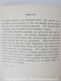 Academic Book Title: "Plane and Spherical Trigonometry" by Ashton and Marsh; 1902; Norwood Press