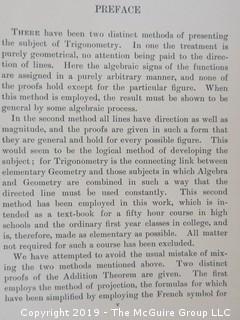 Academic Book Title: "Plane and Spherical Trigonometry" by Ashton and Marsh; 1902; Norwood Press