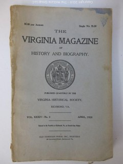 35 Volumes of the Virginia Historical Society; 1920's - 1950's