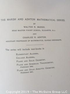 Academic Book Title: "Plane and Solid Analytic Geometry" by Ashton; 1904; Revised Edition; pub by Charles Scribner's Sons