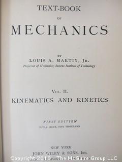 Academic Book Title: "Textbook of Mechanics; Vol. II; Kinematics and Kinetics"; by Martin, Jr.; First Edition; copyright 1907