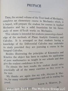 Academic Book Title: "Textbook of Mechanics; Vol. II; Kinematics and Kinetics"; by Martin, Jr.; First Edition; copyright 1907