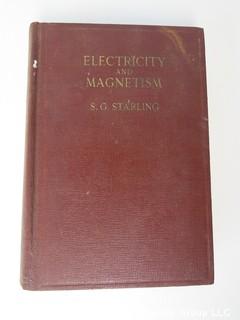 Academic Book Title: "Electricity and Magnetism for Advanced Students" by Starling; 1934; published by Longmans, Green and Co. 