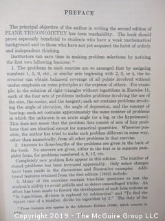 Academic Book Title: "Plane Trigonometry" by Heineman; 1956; Second Edition; pub by McGraw-Hill 