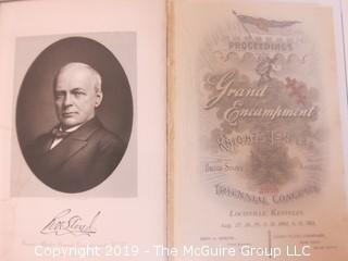 Masonic Book Title: "Proceedings of the Grand Encampment; Knights Templar; 28th Triennial Conclave; Louisville, Kentucky; 1901