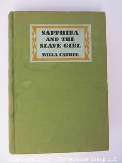 Book Title: "Sappira and The Slave Girl" by Willa Cather; First Edition; 1940; pub by Alfred A. Knopf  