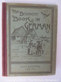 Academic Book Title: "The Beginners Book in German" by Sophie Doriot; 1889; Ginn and Co. 