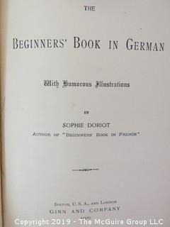 Academic Book Title: "The Beginners Book in German" by Sophie Doriot; 1889; Ginn and Co. 