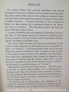 Academic Book Title: "Practical Physics" by Franklin, Crawford and Macnutt; 1919; pub by Franklin and Co. 