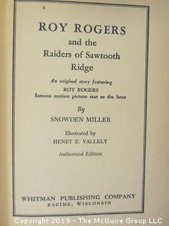 Book Title: "Roy Rogers and the Raiders of Sawtoothe Ridge"; by Snowden M iller, 1946, published by Whitman