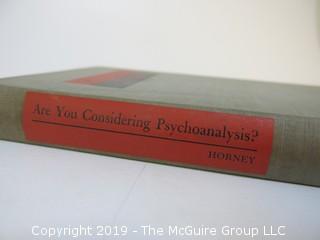 Academic Book Title: "Are You Considering Psychoanalysis" by Horney; copyright 1946; pub by Norton and Co.