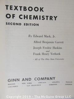 Academic Book Title: "Textbook of Chemistry" by Mack, Garnett, Haskins and Verhoek; 1949; pub by Ginn and Co. 