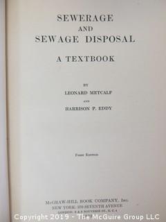 Academic Book Title: "Sewerage and Sewage Disposal; First Edition; by Metcalf and Edddy; 1922; pub by McGraw-Hill