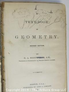 Academic Book Title: "Textbook of Geometry, Revised by Wentworth; 1889; pub by Ginn and Co. 