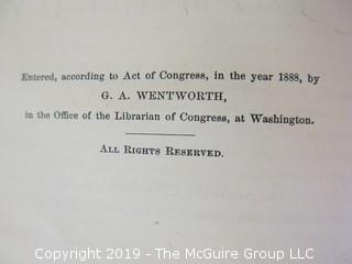 Academic Book Title: "Textbook of Geometry, Revised by Wentworth; 1889; pub by Ginn and Co. 