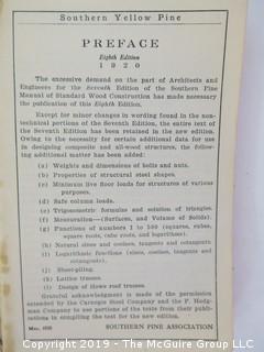 Academic Book Title: "Southern Yellow Pine: A Manual of Standard Wood Construction" by Southern Pine Association; 1920 