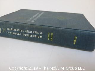 Academic Book Title: "Qualitative Analysis and Chemical Equilibrium" by Hogness and Johnson; 1954