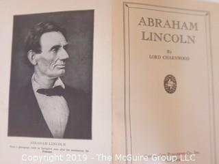 Book Title: "Abraham Lincoln" by Lord Charnwood, pub by Garden City Publishing; 1938